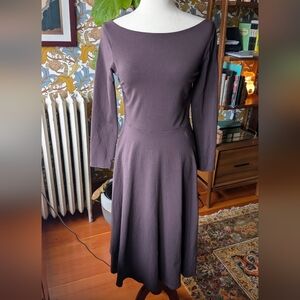 Reformation Long Sleeve Dress in Black Currant